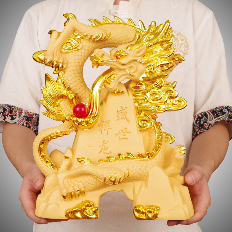 十二生肖招财盛世祥龙摆件客厅书房老板办公室桌面摆设开业礼品