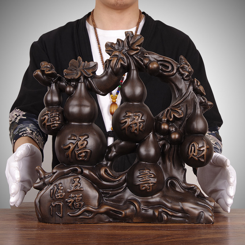 木香实木招财简约风客厅工艺品