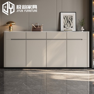 入户门厅鞋柜实木家用小户型极简风马鞍皮新款2024年爆款门外鞋柜