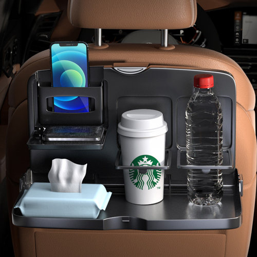 车载后排小桌板折叠桌子车内餐桌通用后座椅宾士吃饭桌汽车用餐盘