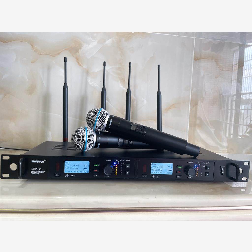 舒尔 u l x d4dBETA58A无线一拖二动圈麦克风话筒腰