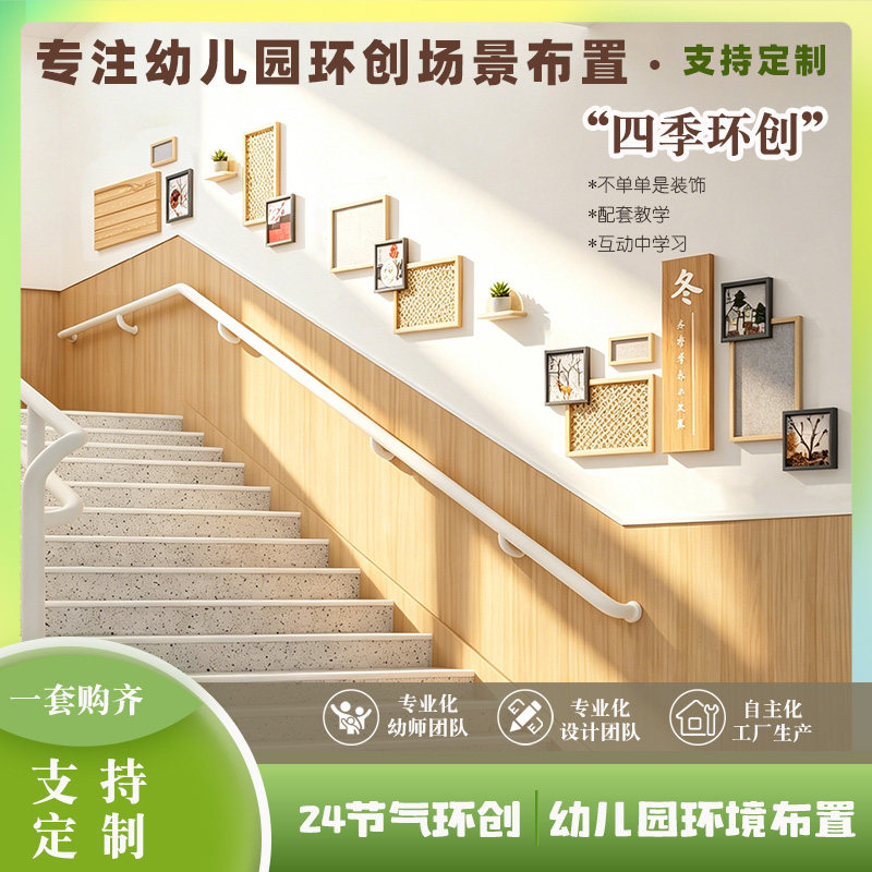 幼儿园环创二十四节气楼梯墙贴