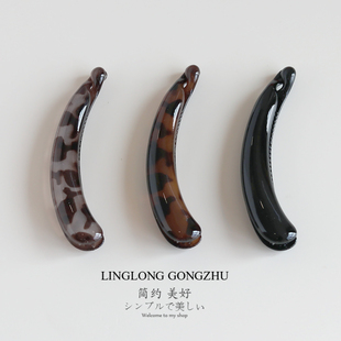 百搭豹纹香蕉夹发夹女气质韩版长款扭夹后脑勺盘发横夹马尾竖夹子