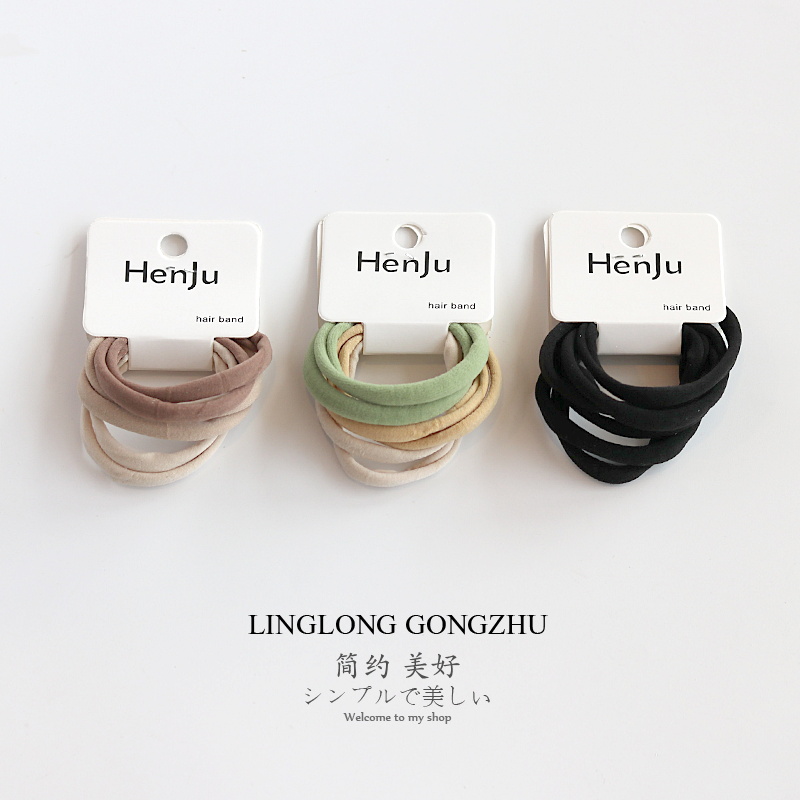 新款毛巾圈简约头绳少女