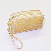 宴会小香风满钻手拿包新款 镶钻手机气质名媛妈妈亮钻旗袍日常百搭