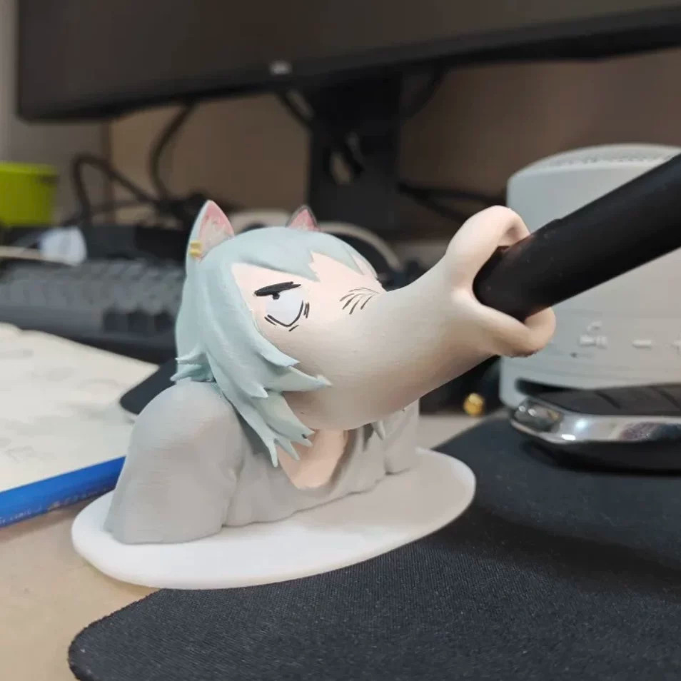 尼古喵喵笔架桌面摆件3d打印礼物