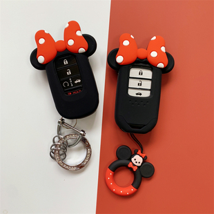 适用本田车钥匙套十一代思域雅阁飞度凌派XRV蝴蝶结钥匙扣可爱女