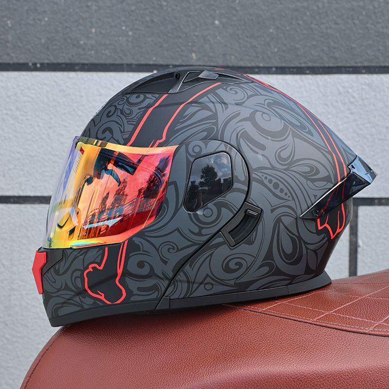 日本araione摩托车头盔男女揭面盔双镜夏季全盔蓝牙四季3C认证电