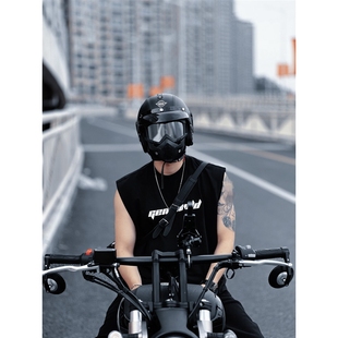 日本araioneA类复古3/4半盔头盔电动摩托车夏季踏板巡航机车皮盔