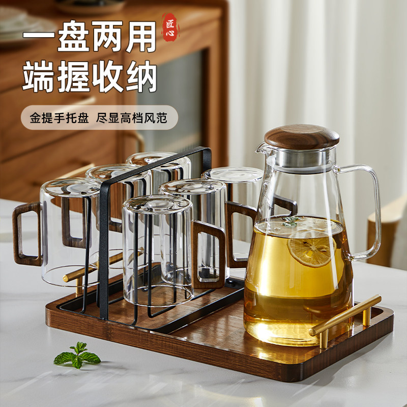 日本耐高温高硼硅玻璃杯家用待客泡茶杯高档套装个人专用喝水杯子