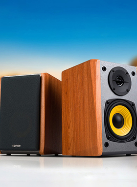 漫步者R1000TC北美版木质箱体欧式音箱笔记本电脑台式机桌面复古音响一对家用3d环绕2.0古典木制多媒体有源