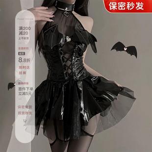 私房夏夜店兔女郎漆皮镂空魔女蓬蓬裙可爱恶魔制服网纱透视连衣裙