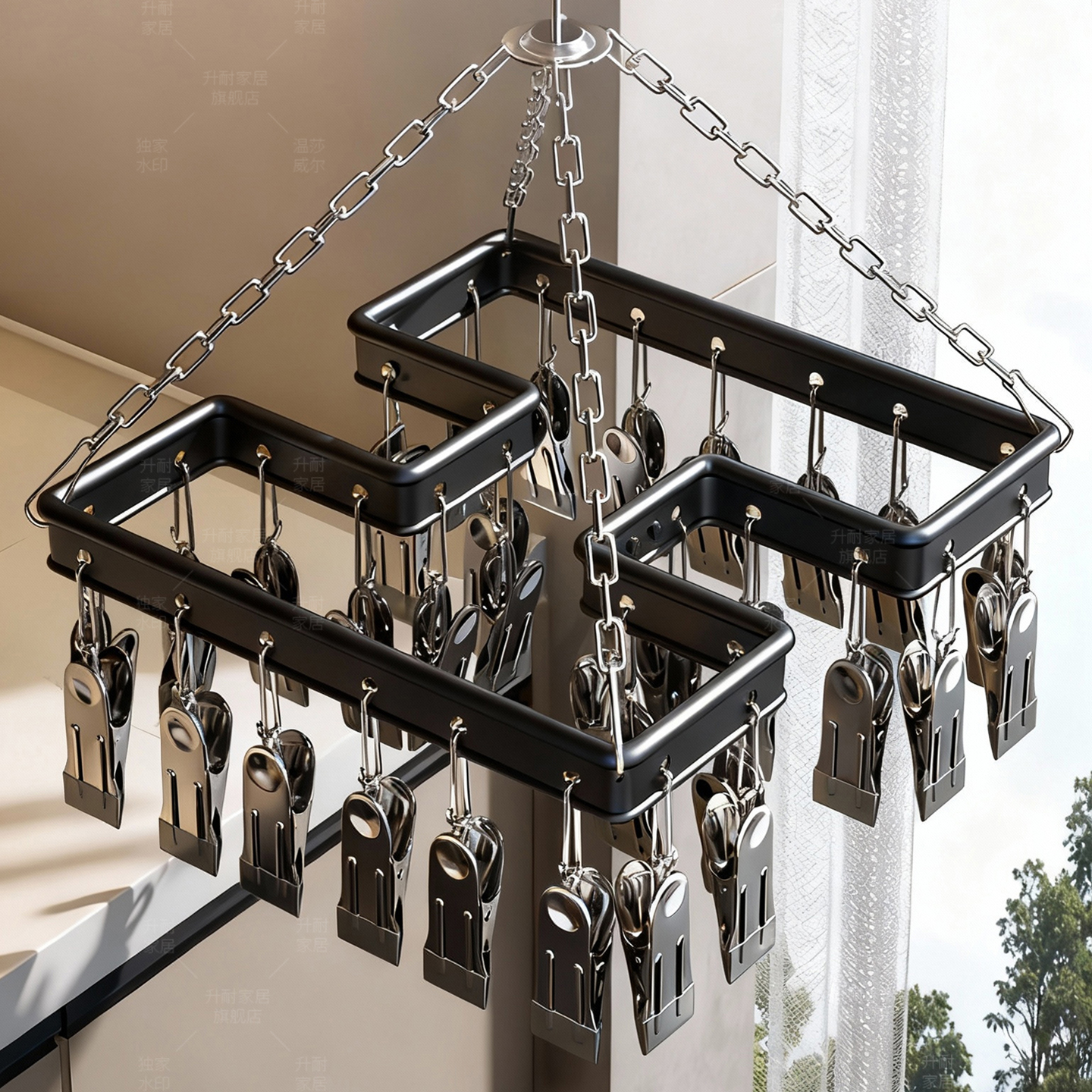 升耐悬挂式多夹子晾衣架阳台