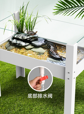 乌龟缸家用大型生态造景别墅养巴西龟鳄龟玻璃饲养缸养龟专用箱屋