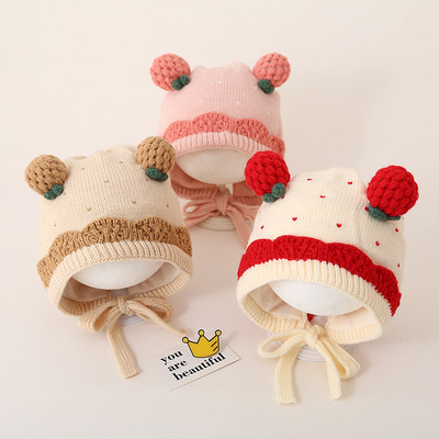 婴儿帽子秋冬季护耳帽宝宝女可爱