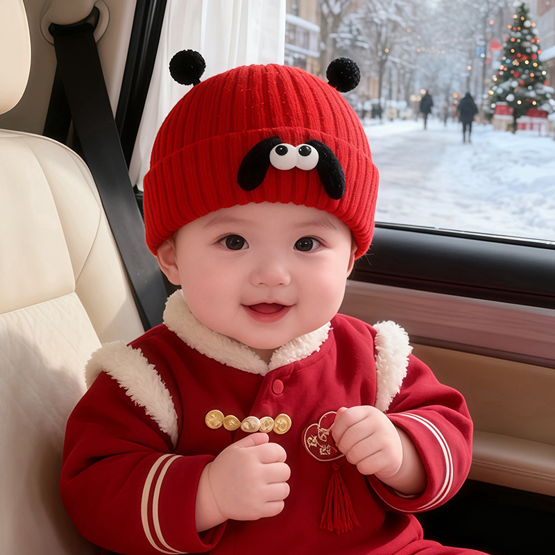 婴儿帽子秋冬季可爱保暖加厚针织