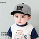 宝宝帽子春秋婴儿软檐条纹鸭舌帽时尚 洋气男女童防晒遮阳棒球帽夏