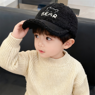 儿童帽子秋冬季保暖鸭舌帽