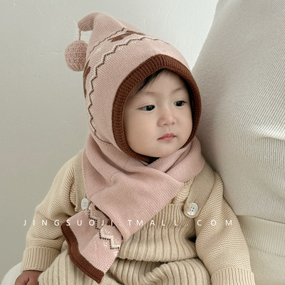 宝宝帽子围巾套装秋冬保暖