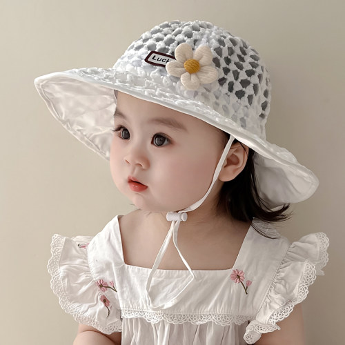 宝宝遮阳帽子夏季薄款女童花朵