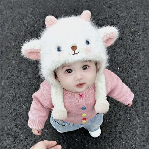 可爱小羊宝宝保暖加厚围巾帽