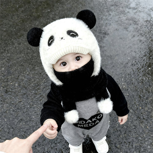 宝宝帽子冬季保暖围脖口罩一体