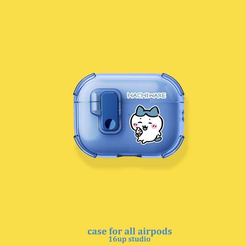 吉伊卡哇弹盖适用airpodspro2保护套卡通可爱情侣男女日系简约个性搞怪3代苹果耳机壳airpods4硅胶透明粉蓝软