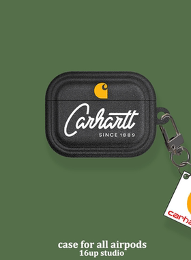 卡哈特潮牌适用airpods pro第二三代保护套高级感男女情侣复古个性英文小众苹果耳机壳1/2/3/4硅胶深灰磨砂软