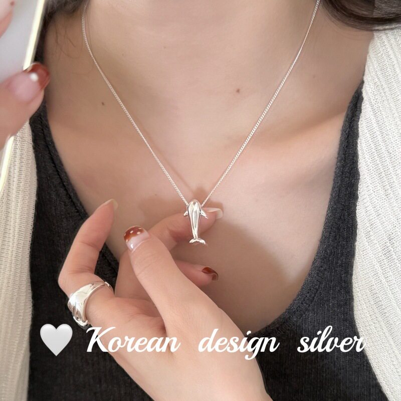 S925纯银海豚锁骨链女款百搭