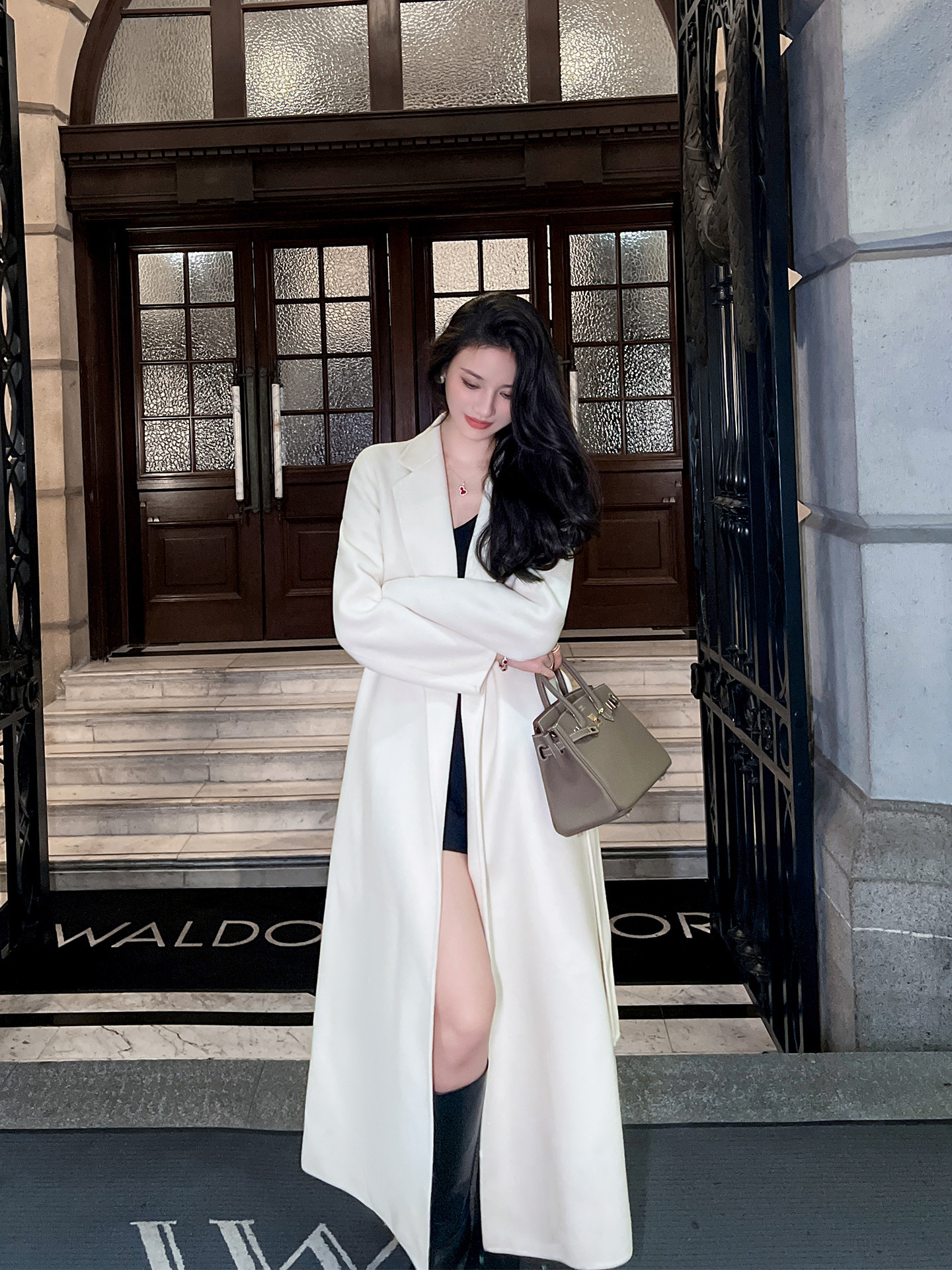 白色双面羊绒大衣女中长款2025冬季新款高端气质宽松显瘦毛呢外套,女装/女士精品,毛呢外套,淘宝优惠券,粉丝福利购,淘宝优惠卷