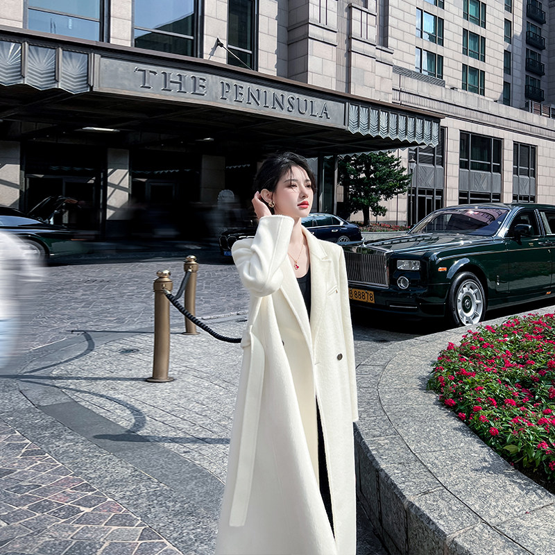 气质双面呢大衣女中长款2025秋冬新款韩系高级感过膝羊毛呢子外套,女装/女士精品,毛呢外套,淘宝优惠券,粉丝福利购,淘宝优惠卷