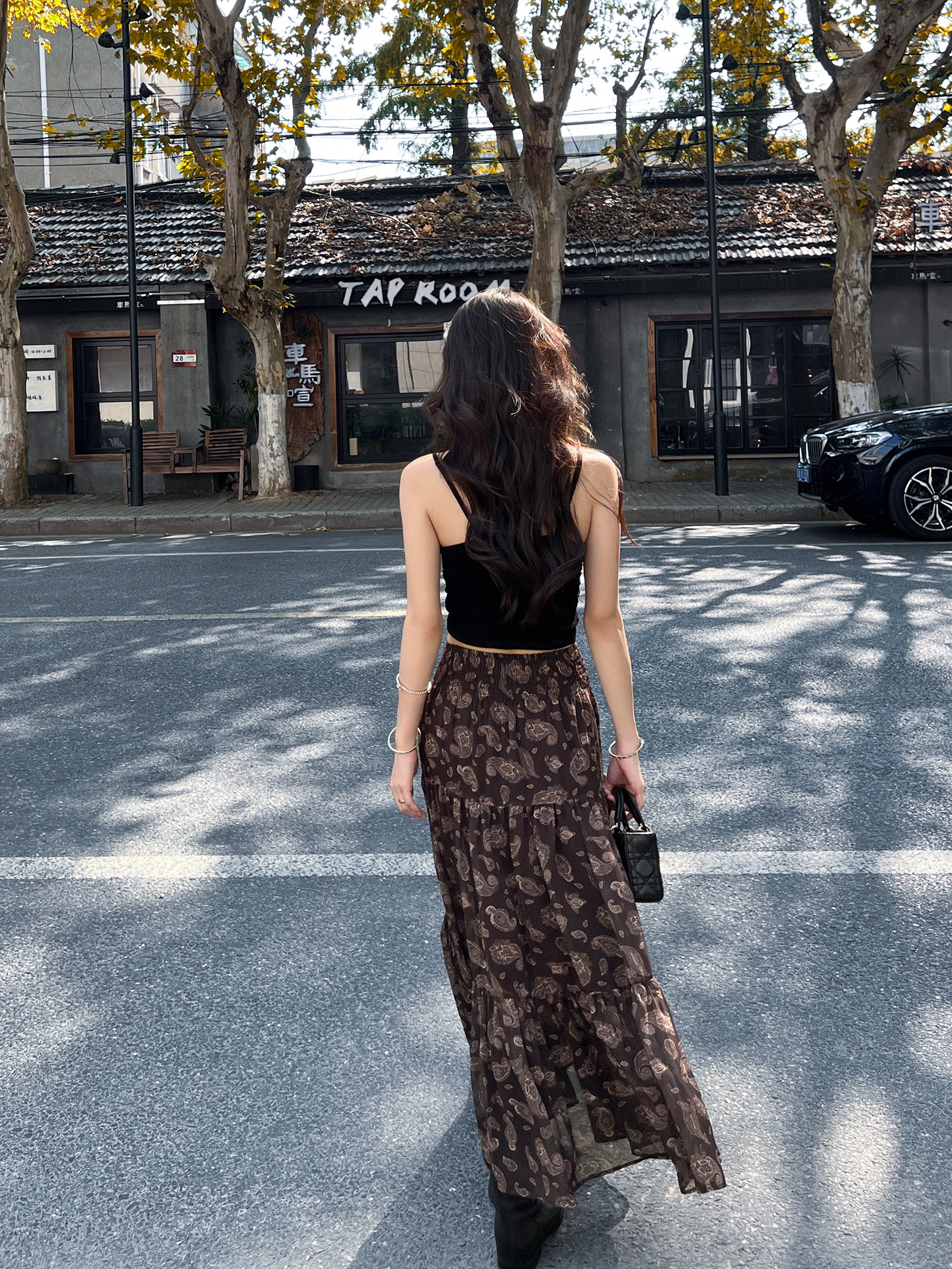 高级感百搭半身裙女2025春秋新款韩版显瘦温柔垂感高腰a字长裙子