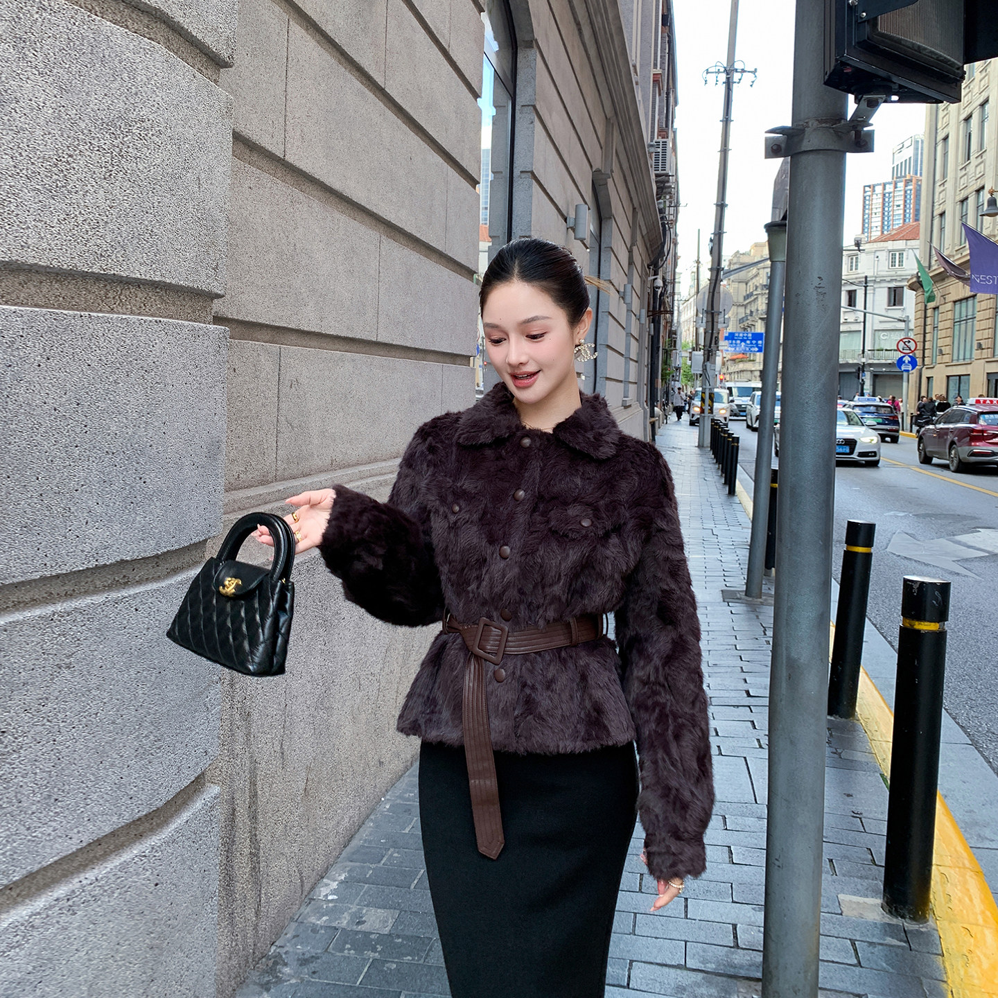 高级感百搭皮毛一体环保皮草女2025冬季新款韩版修身短款外套上衣,女装/女士精品,短外套,淘宝优惠券,粉丝福利购,淘宝优惠卷