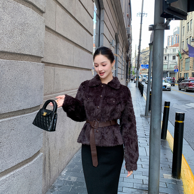 高级感百搭皮毛一体环保皮草女
