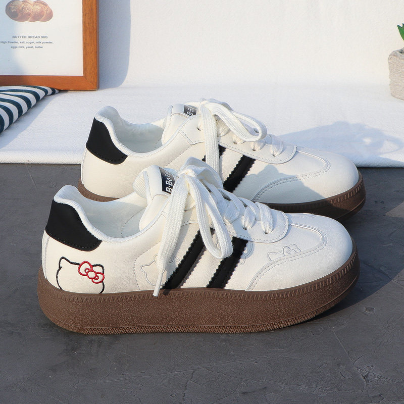 2026春季新款KT猫厚底德训板鞋女可爱风学生百搭休闲运动小白鞋女,女鞋,休闲板鞋,淘宝优惠券,粉丝福利购,淘宝优惠卷