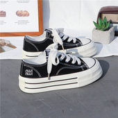 女2025春夏季 休闲球鞋 百搭韩版 帆布鞋 新款 潮厚底小白鞋 板鞋 子ins