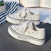 饼干板鞋 帆布鞋 子ins 新款 潮学生原宿小白鞋 女2025春夏季 百搭韩版