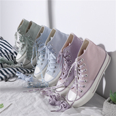 女韩版 百搭学生春季 新款 高帮帆布鞋 泫雅风ins2025潮ulzzang板鞋 子