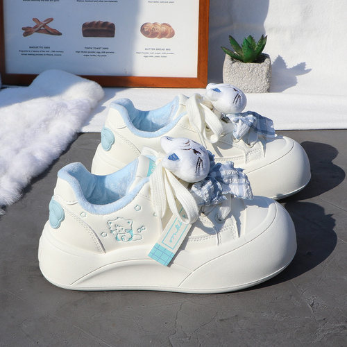 2025新款秋冬季厚底增高小白鞋女加绒百搭休闲运动板鞋保暖二棉鞋