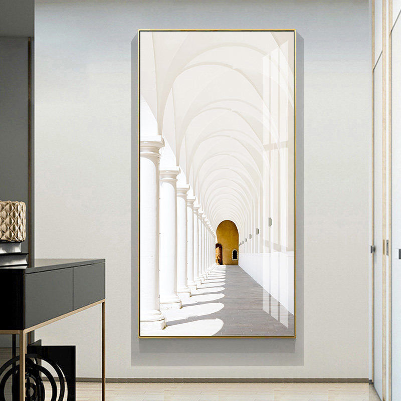 影拥 前程似锦 现代建筑装饰画 玄关背景墙壁画 过道楼梯走道挂画