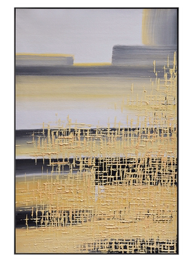 影拥黄色抽象沙发餐厅玄关装饰画