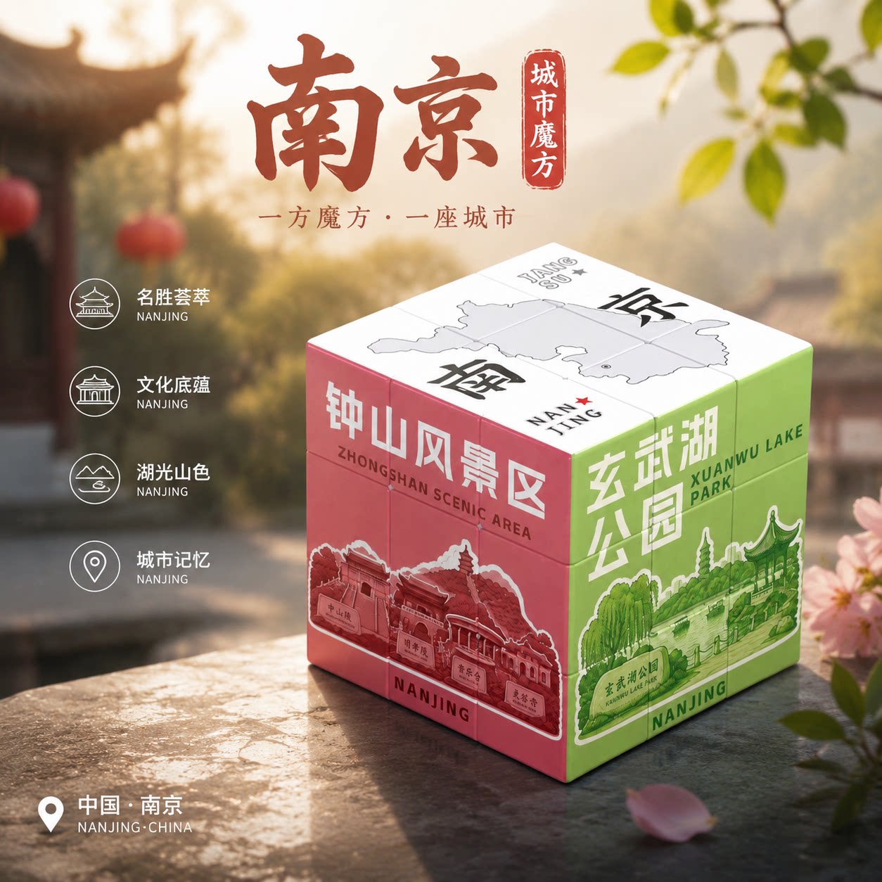 南京文创产品定制地标城市魔方三阶魔方高颜值旅游周边定制礼物图片