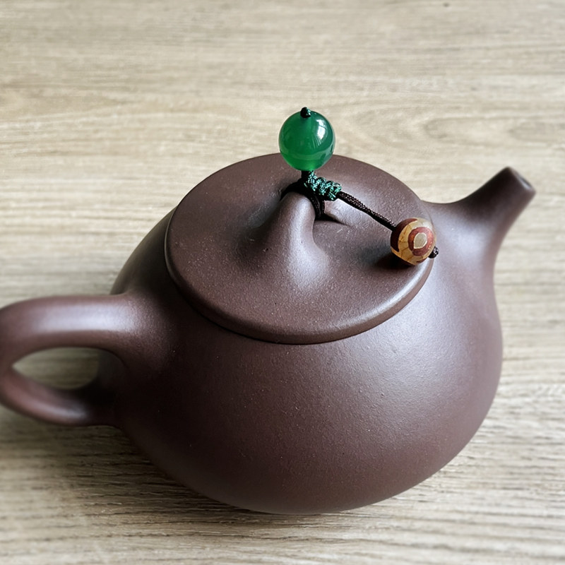 拎茶壶小提溜 壶钮防烫 高档挂坠紫砂壶盖吊坠装饰品石瓢专用配件