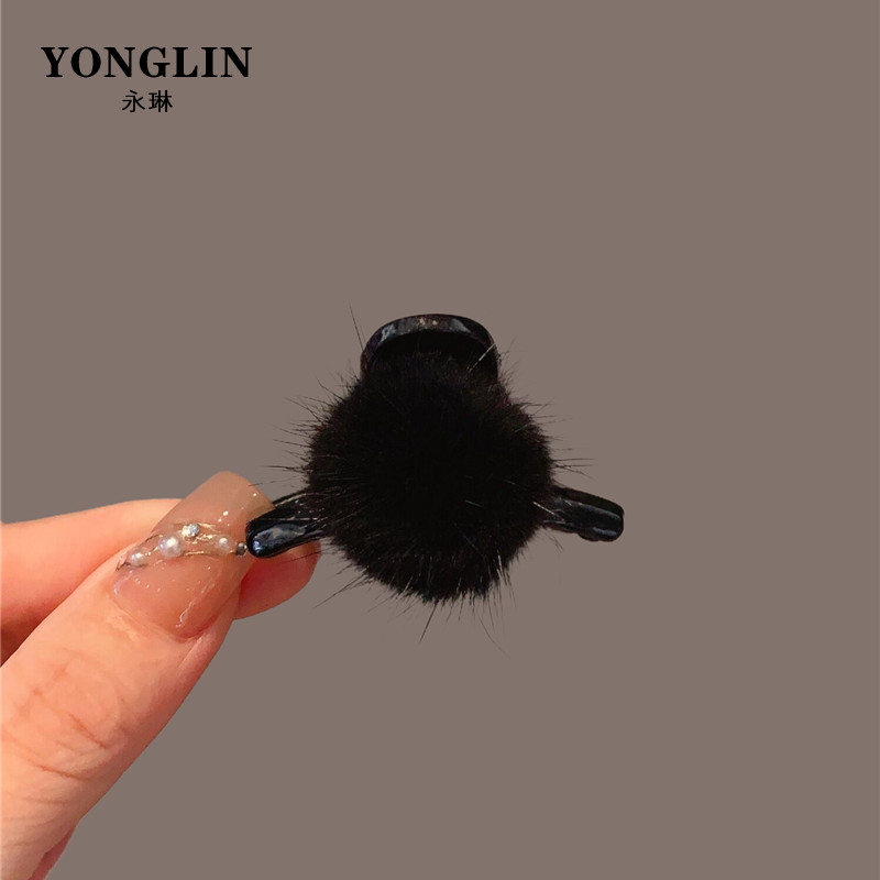 抓夹毛茸日韩甜美气质毛绒茸发饰