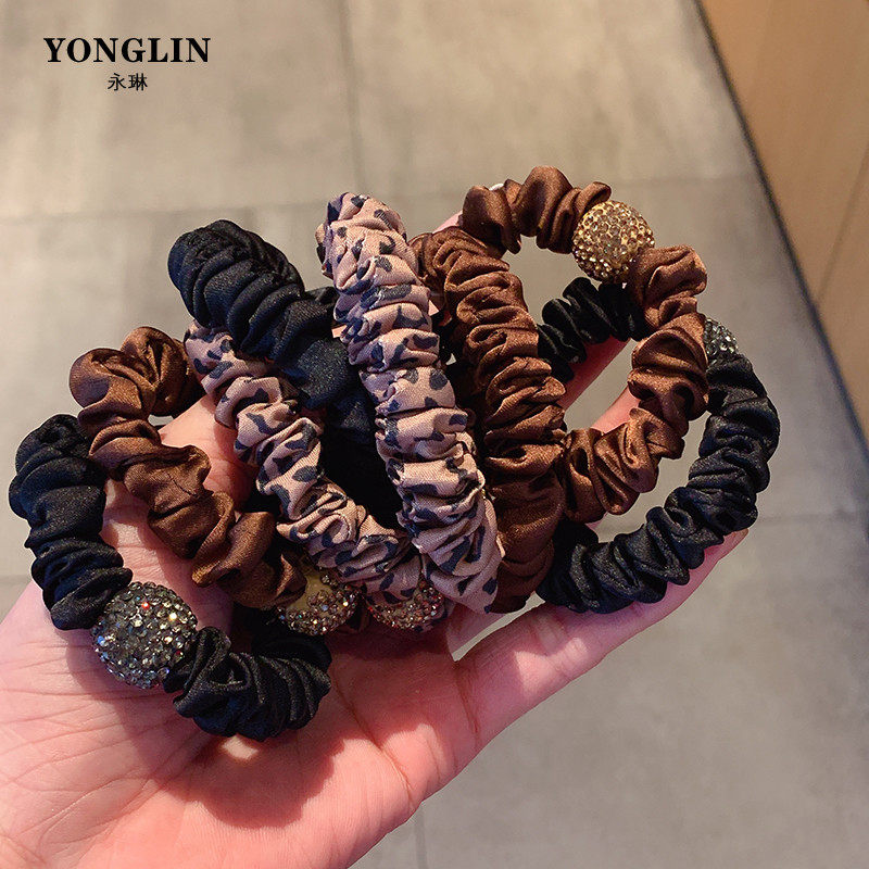 头绳女扎马尾发圈成人水钻皮套2021年新款气质款高级感小众绑发绳