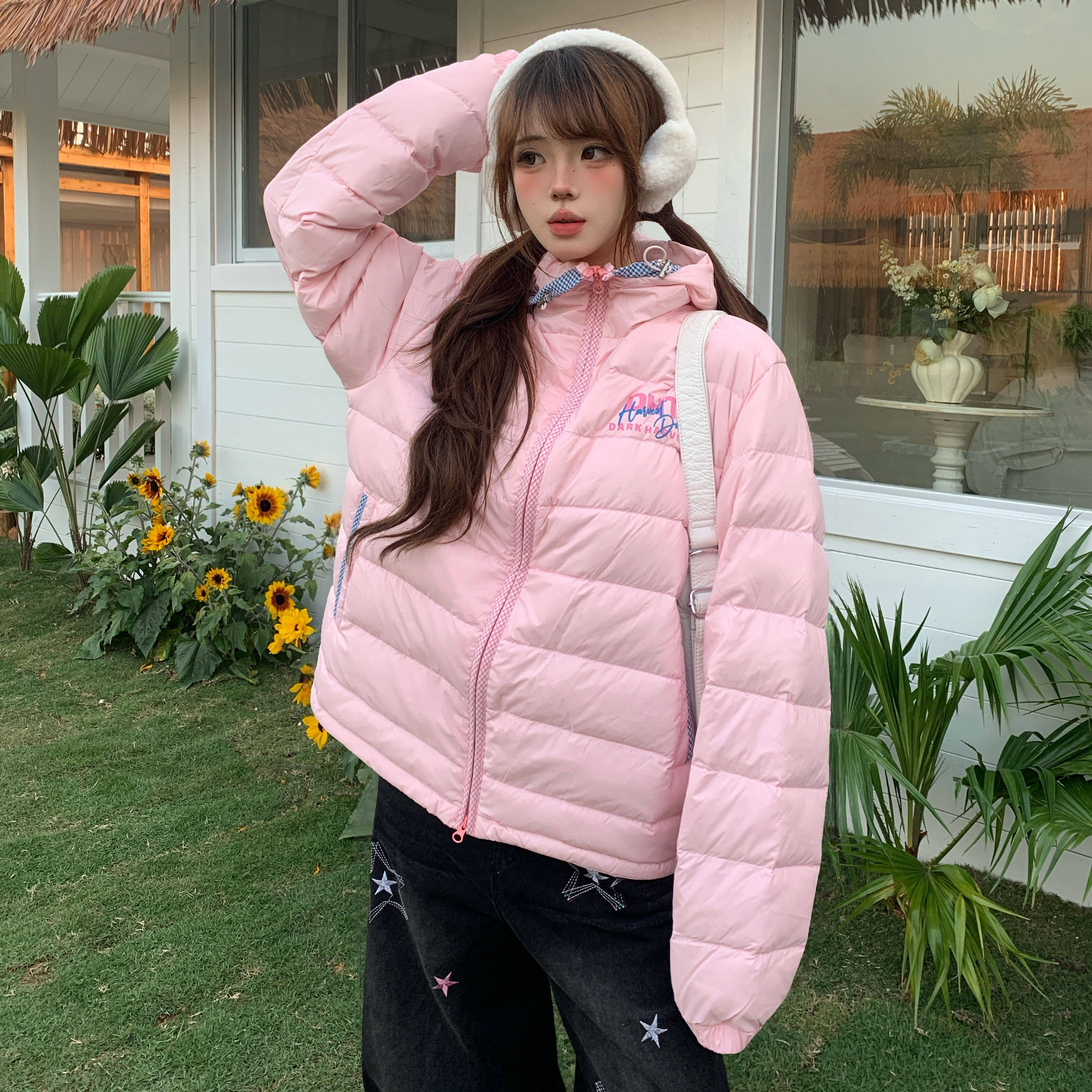 Amoeba美式复古拼接格纹连帽排骨羽绒服男女冬季鸭绒轻薄保暖外套,女装/女士精品,羽绒服,淘宝优惠券,粉丝福利购,淘宝优惠卷