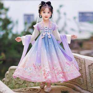 汉服女童秋装儿童古装秋款中国风超仙唐装古风公主中秋节服饰礼物