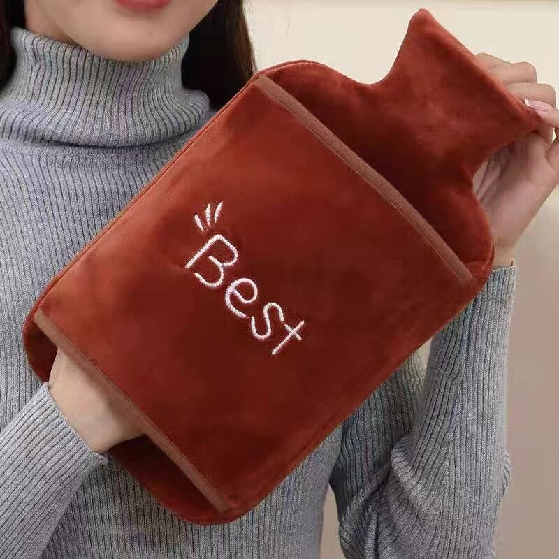 橡胶热水袋毛绒暖肚子