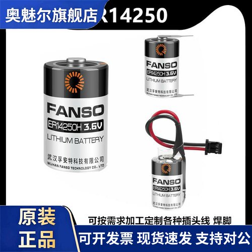 FANSO孚安特ER14250 1/2AA/3.6V通用KTS台达编程PLC锂电池LS14250
