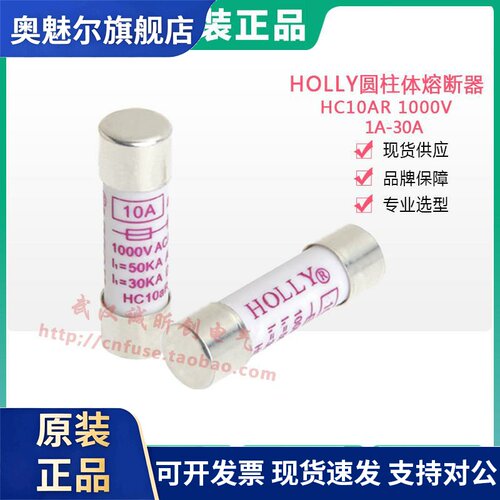 HOLLY保险丝管 HC10aR 690V 1000V 10A电路保护元件